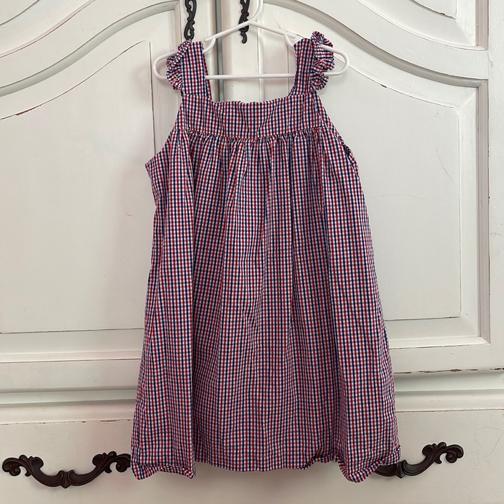 Southern Sunshine red, white and blue flutter sleeve dress size 8